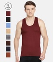 INNERO Men's Color Vest, Sleeveless Pack Of 8
