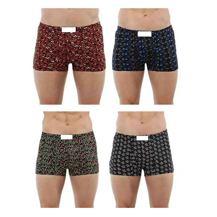 Men's Printed Mini Trunk Pack Of 4 (Inner Elastic, Assorted Print) 