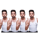 RANJIT - Men's Vest White Sleeveless Pack Of 4 