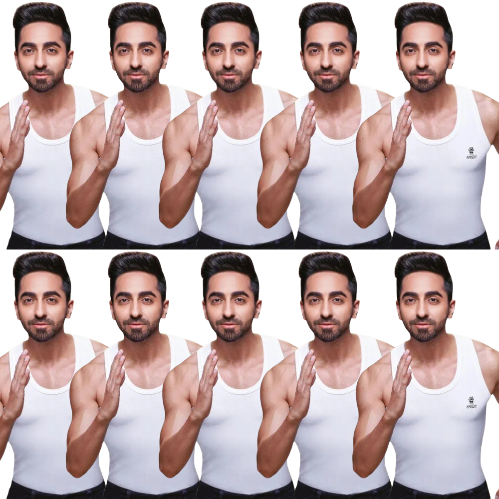 RANJIT - Men's Vest White Sleeveless Pack Of 10