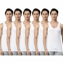 INNERO - Men's Vest White Sleeveless Pack Of 6