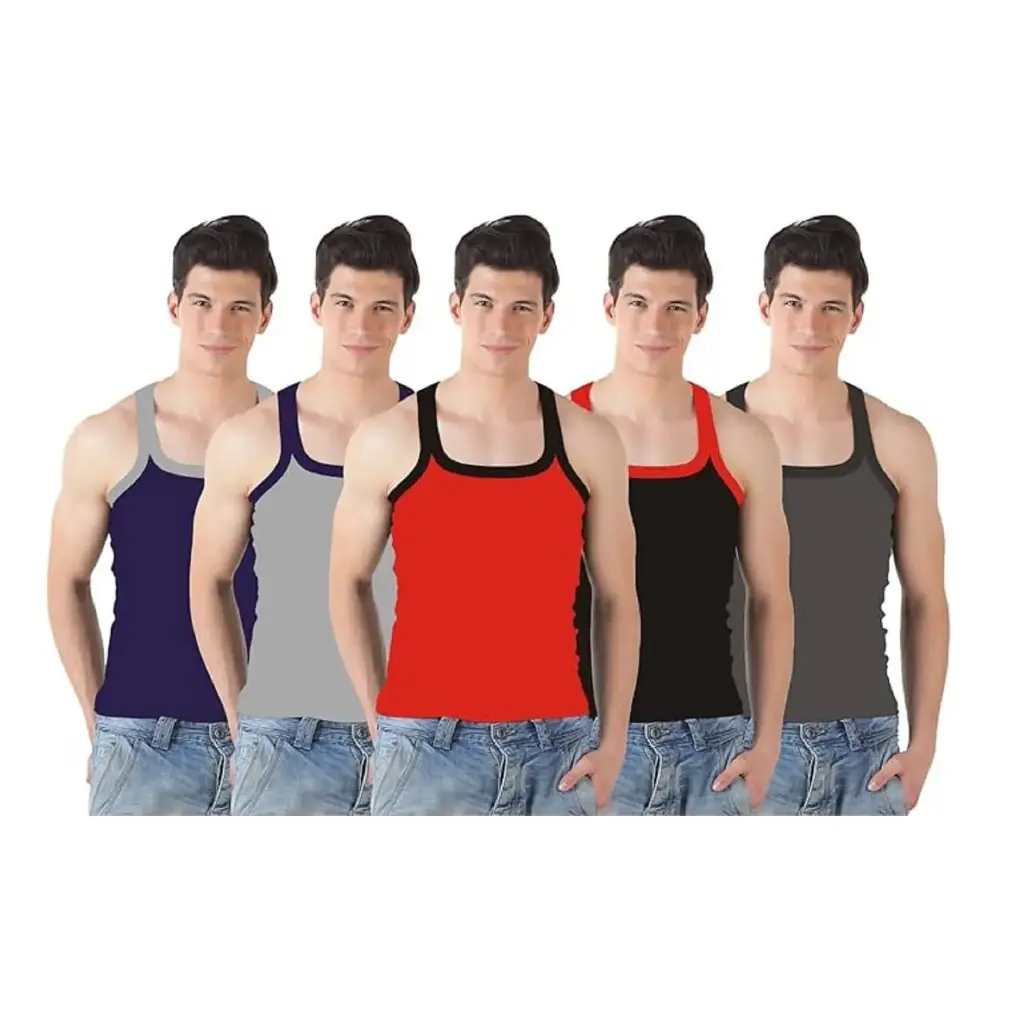 INNERO - Men's Gym Vest Assorted Color Pack Of 5 