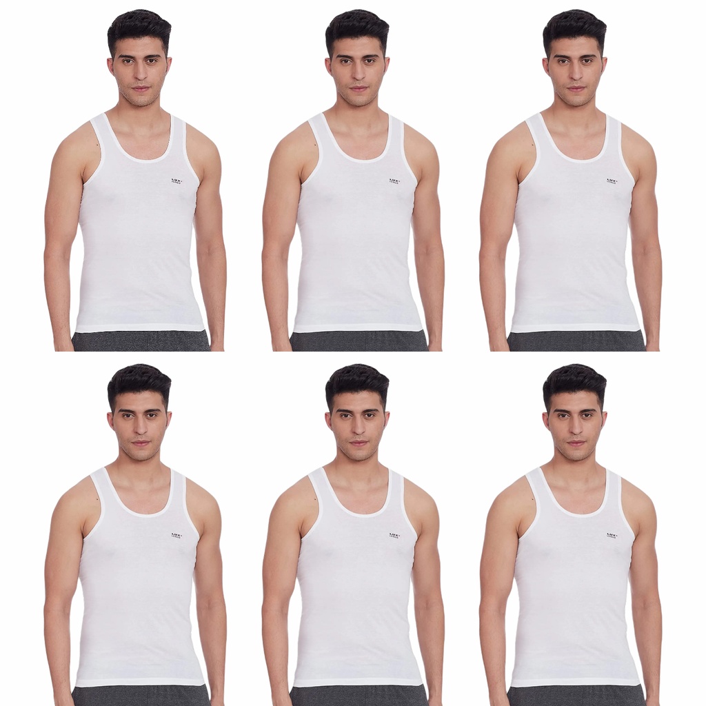LUX Venus - Men's Vest White Sleeveless Pack Of 6