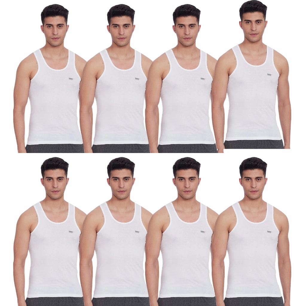 LUX Venus - Men's Vest White Sleeveless Pack Of 8
