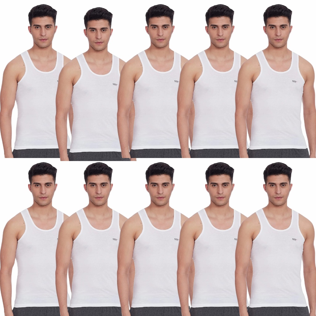LUX Venus - Men's Vest White Sleeveless Pack Of 10
