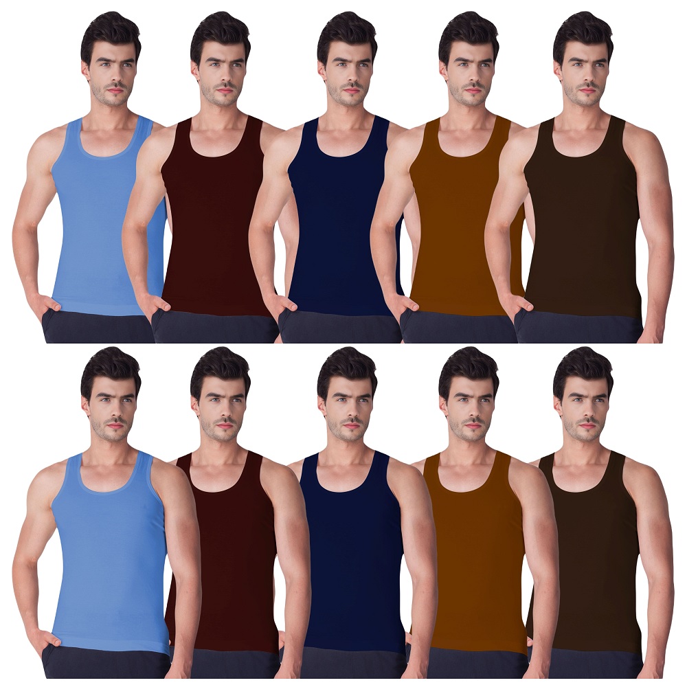 Lux Venus - Men's Color Vest Sleeveless Pack Of 10