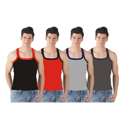 INNERO - Men's Gym Vest Assorted Color Pack Of 4
