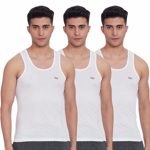 [1] LUX Venus - Men's Vest White Sleeveless Pack Of 3