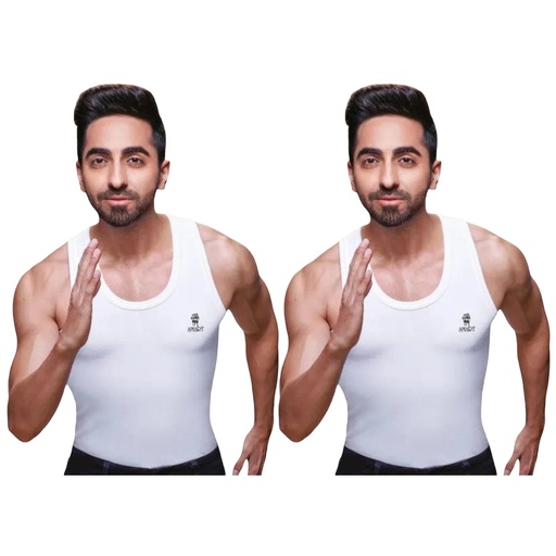 RANJIT - Men's Vest White Sleeveless Pack Of 2 