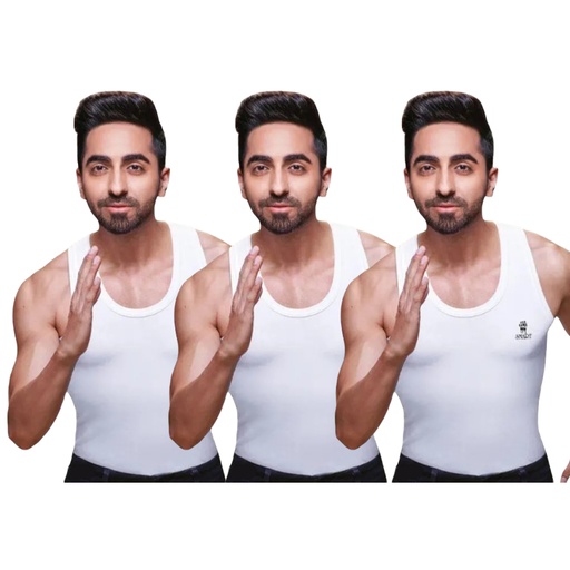 RANJIT - Men's Vest White Sleeveless Pack Of 3