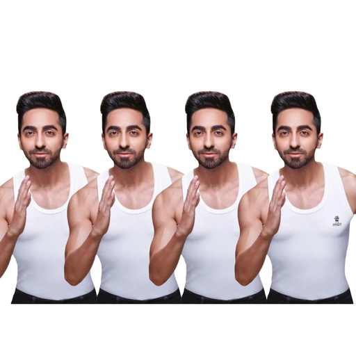 RANJIT - Men's Vest White Sleeveless Pack Of 4 