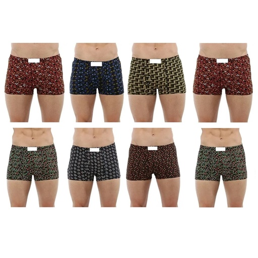 Men's Printed Mini Trunk Pack Of 8 (Inner Elastic, Assorted Print)