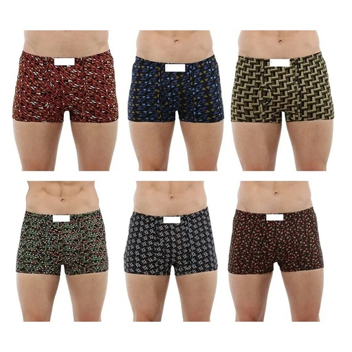 Men's Printed Mini Trunk Pack Of 6 (Inner Elastic, Assorted Print)