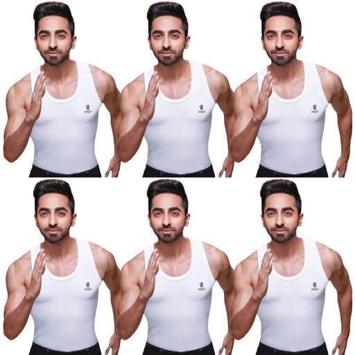 RANJIT - Men's Vest White Sleeveless Pack Of 6 