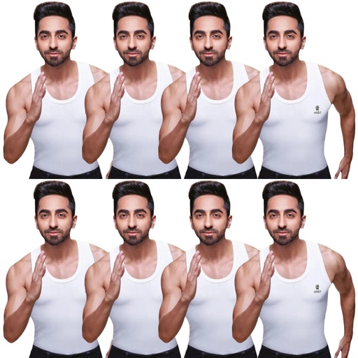 RANJIT - Men's Vest White Sleeveless Pack Of 8