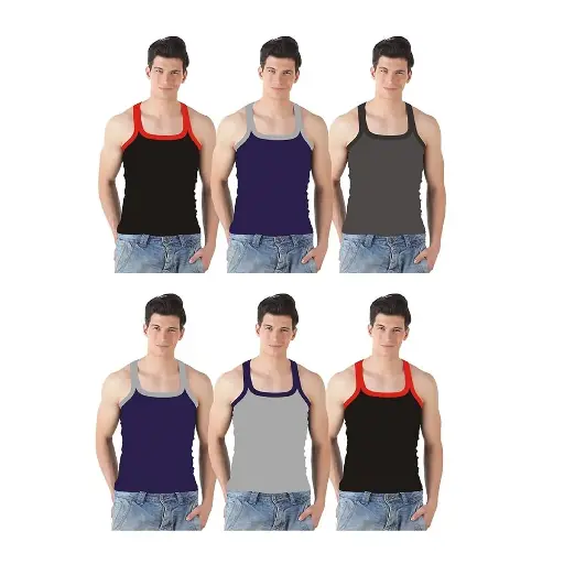 INNERO - Men's Gym Vest Assorted Color Pack Of 6 