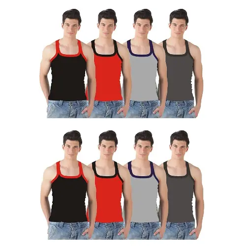 INNERO - Men's Gym Vest Assorted Color Pack Of 8 