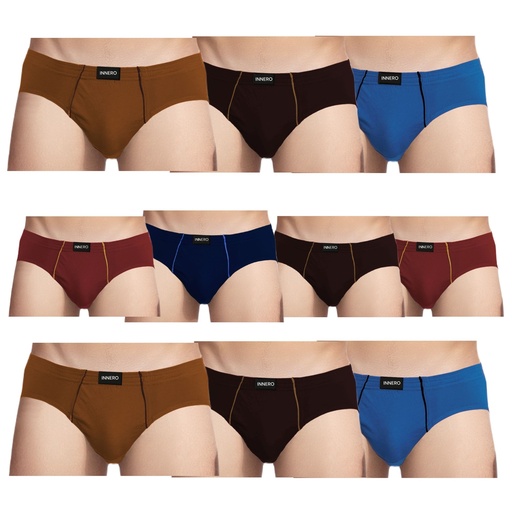 INNERO Men's Brief Underwear Pack Of 10