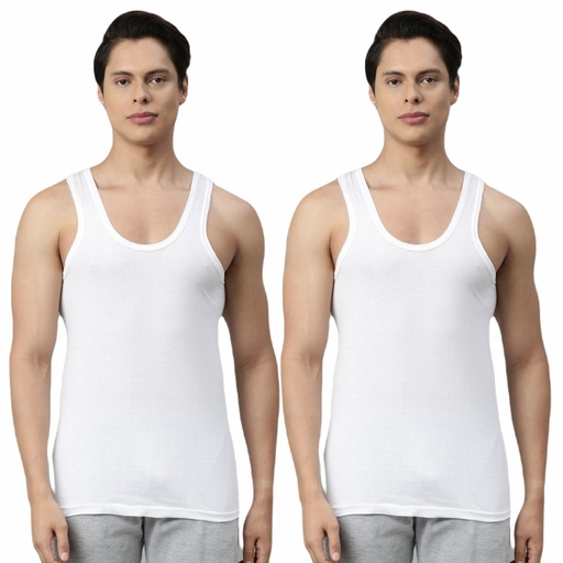 INNERO - Men's Vest White Sleeveless Pack Of 2 