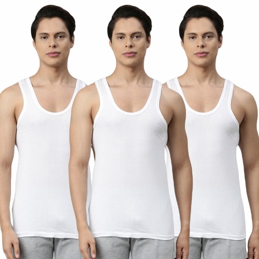 INNERO - Men's Vest White Sleeveless Pack Of 3 