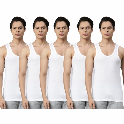 INNERO - Men's Vest White Sleeveless Pack Of 5