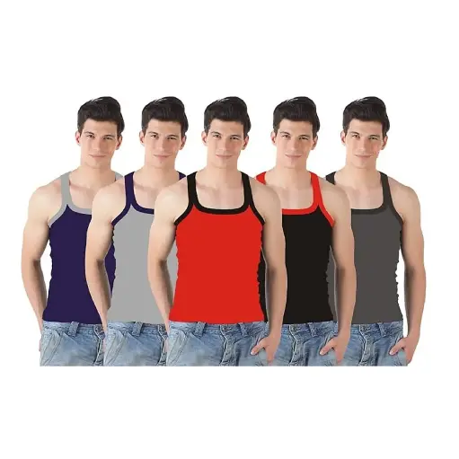 INNERO - Men's Gym Vest Assorted Color Pack Of 5 