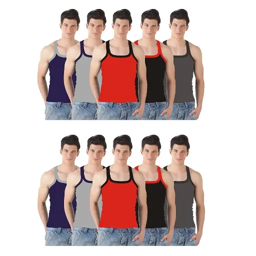 INNERO - Men's Gym Vest Assorted Color Pack Of 10 