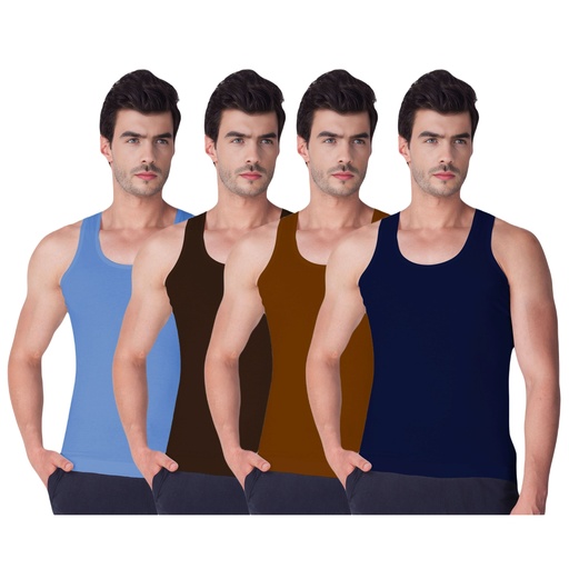 Lux Venus - Men's Color Vest, Sleeveless Pack Of 4