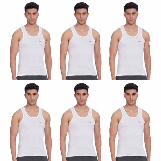 LUX Venus - Men's Vest White Sleeveless Pack Of 6