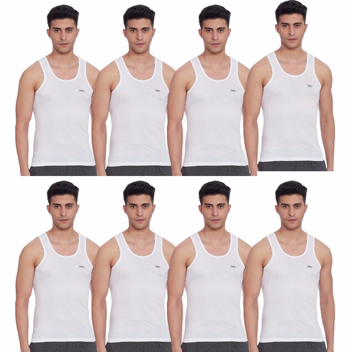 LUX Venus - Men's Vest White Sleeveless Pack Of 8