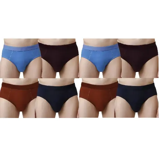 INNERO Avzee Gold Brief For Mens - Pack Of 8 (Outer Elastic)