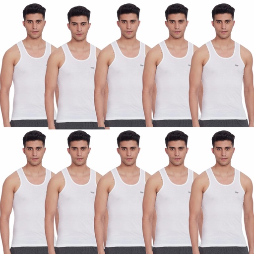 LUX Venus - Men's Vest White Sleeveless Pack Of 10