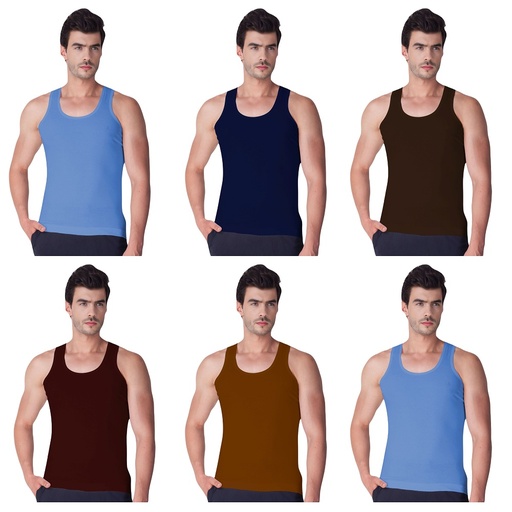 Lux Venus - Men's Color Vest Sleeveless Pack Of 6
